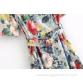 Womens Summer Newest Floral Print Long Dress